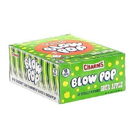 Charms Blow Pops Sour Apple 48 Count